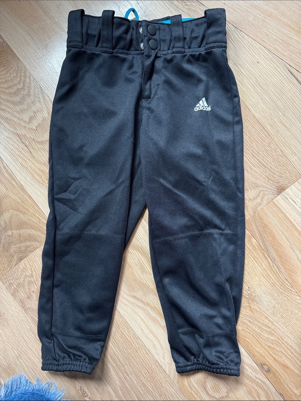 adidas Black Kids softball pants with White Logo